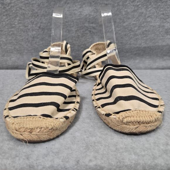 Soludos Lauren Ankle Wrap Striped Espadrille Sandals Size 9.5 - Picture 4 of 7